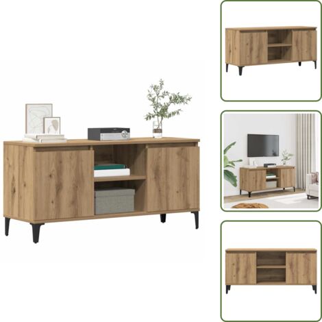 The Living Store Mueble para TV madera de ingeniería roble artisan 102x35x50 cm - Madera de ingeniería