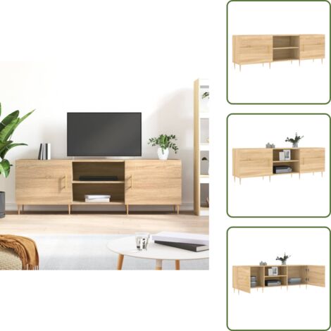 The Living Store Mueble para TV madera de ingeniería roble Sonoma 150x30x50 cm - Madera contrachapada