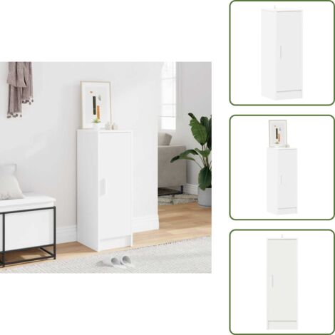 The Living Store Mueble zapatero de aglomerado blanco 32x35x92 cm - Mueble de almacenamiento