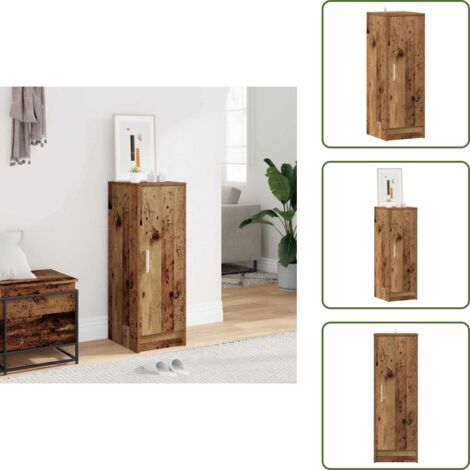 The Living Store Mueble zapatero de aglomerado roble artisan 32x35x92 cm - Muebles de almacenamiento