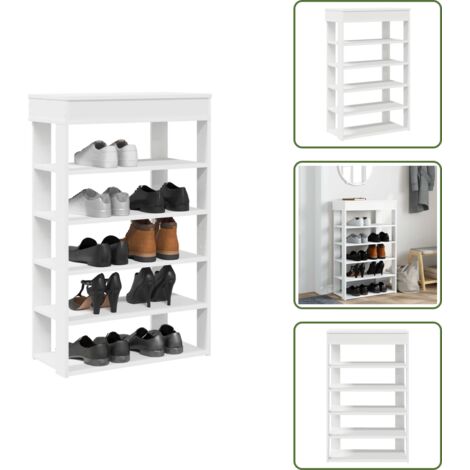 The Living Store Mueble zapatero madera contrachapada blanco 60x30x98 cm - Muebles de almacenamiento