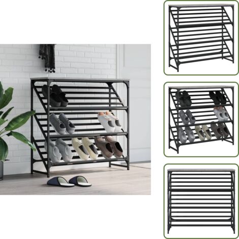 The Living Store Mueble zapatero madera de ingeniería gris Sonoma 90x30x85 cm - Muebles de madera