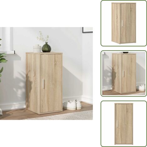The Living Store Mueble zapatero madera ingeniería roble Sonoma 32x35x70 cm - Muebles de almacenamiento