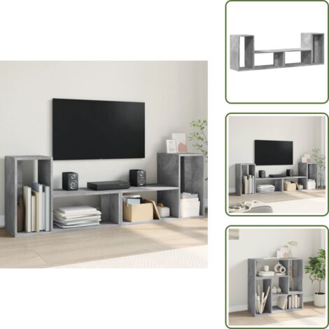 The Living Store Muebles de TV 2 uds madera ingeniería gris hormigón 75x30x50 cm - Almacenamiento