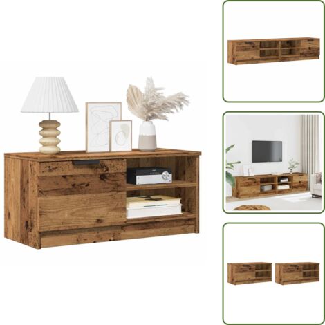 The Living Store Muebles para TV 2 uds madera contrachapada envejecida - Muebles para sala