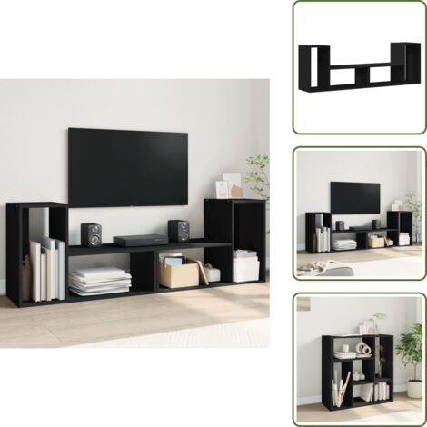 The Living Store Muebles para TV 2 uds madera de ingeniería negro 75x30x50 cm - Muebles de madera