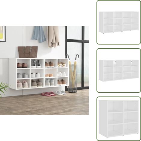 The Living Store Muebles zapatero 2 unidades blanco 52,5x30x50 cm - Armario para zapatos