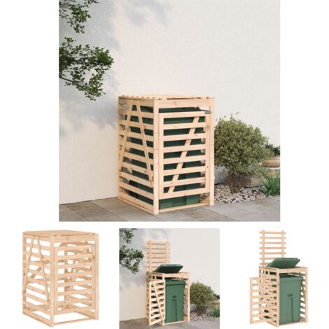 The Living Store Mülltonnenbox 84x90x128,5 cm Massivholz Kiefer - Abfallbehälter-Verkleidungen
