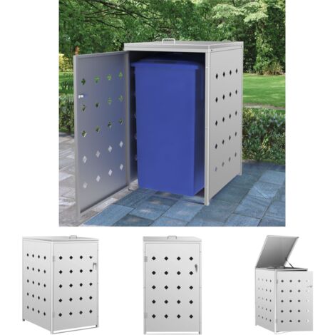 The Living Store Mülltonnenbox für 1 Tonne 240 L Edelstahl - Abfallbehälter-Verkleidungen