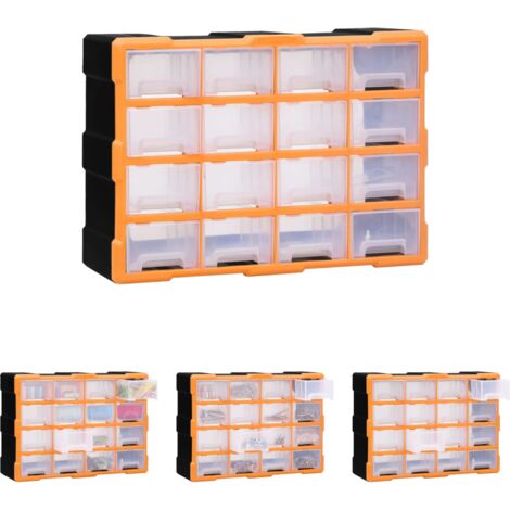 The Living Store Multi-Schubladen-Organizer 16 Schubladen 52x16x37 cm - Werkzeugkästen
