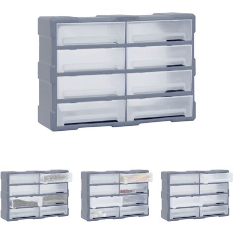 The Living Store Multi-Schubladen-Organizer 8 große Schubladen 52x16x37 cm - Werkzeugkästen