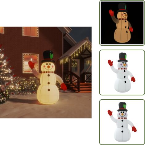 The Living Store Muñeco de nieve hinchable con LED 120 cm - Luces LED