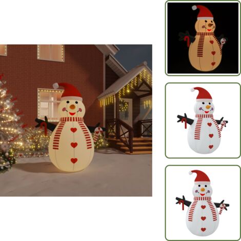 The Living Store Muñeco de nieve hinchable con LED 250 cm - Luces LED