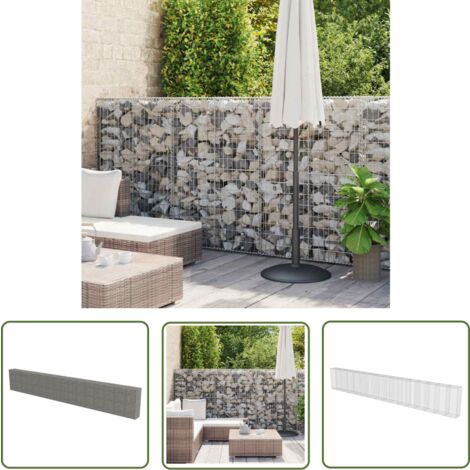 The Living Store Mur à gabion avec couvercles Acier galvanisé 900 x 50 x 150 cm - Mur En Gabion - Cloture Gabion - Panneau De Clôture - Clôture Rigide - Clôture Design