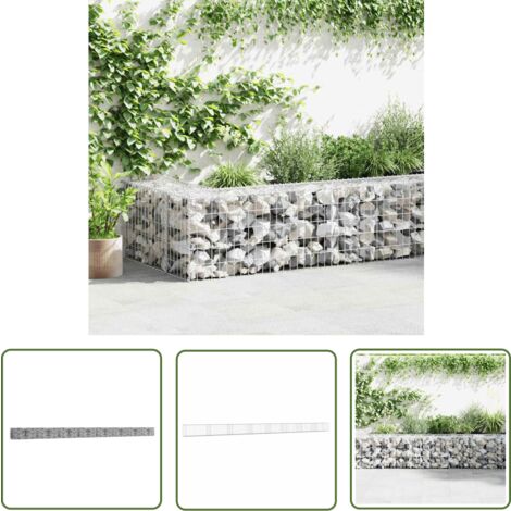 The Living Store Mur à gabion avec couvercles Acier galvanisé 900x50x50 cm - Mur En Gabion - Cloture Gabion - Clôture Décorative - Panneau De Clôture - Isolation Phonique