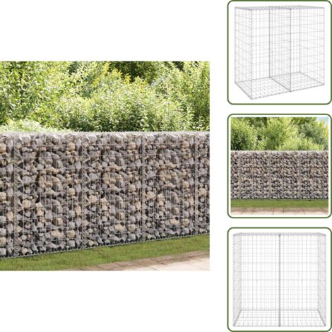 The Living Store Muro de gaviones con cubiertas acero galvanizado 100x60x100 cm - Gaviones