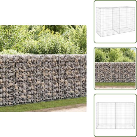 The Living Store Muro de gaviones con cubiertas acero galvanizado 150x60x100 cm - Gaviones