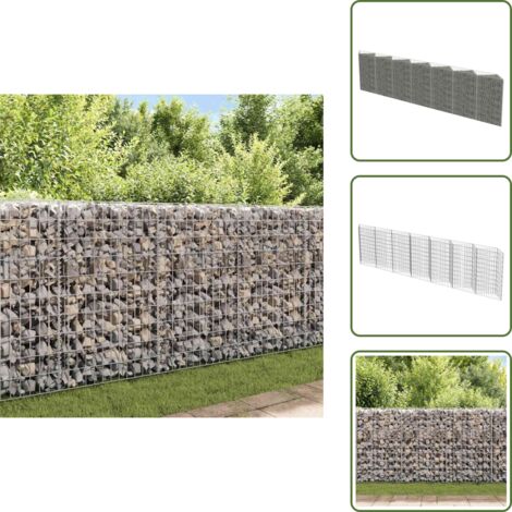 The Living Store Muro de gaviones de acero 450x30x100 cm - Gaviones para jardín