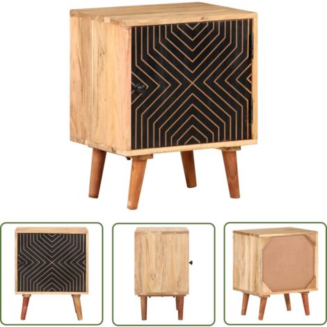 The Living Store Nachttisch 40x30x50 cm Akazie Massivholz - Nachtisch - Akasienholzmöbel - Wohnzimmer Dekoration - Schlafzimmereinrichtung - Holznachtschränkchen