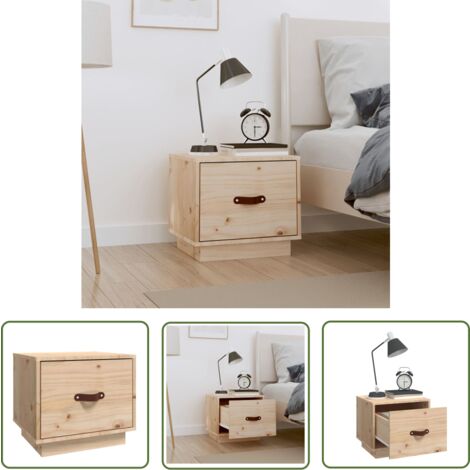 The Living Store Nachttisch 40x34x35 cm Massivholz Kiefer - Nachtisch - Massivholzmöbel - Kiefernholz - Wohnzimmerdeko - Schlafzimmereinrichtung