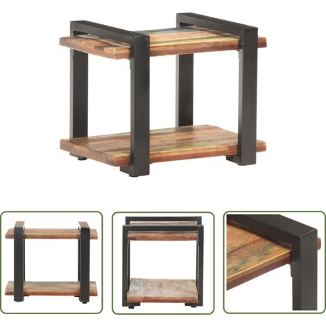 The Living Store Nachttisch 50x40x40 cm Recyceltes Massivholz - Holz Nachttisch - Recyceltes Holz - Nachtisch - Vintage Nachttisch - Sideboard