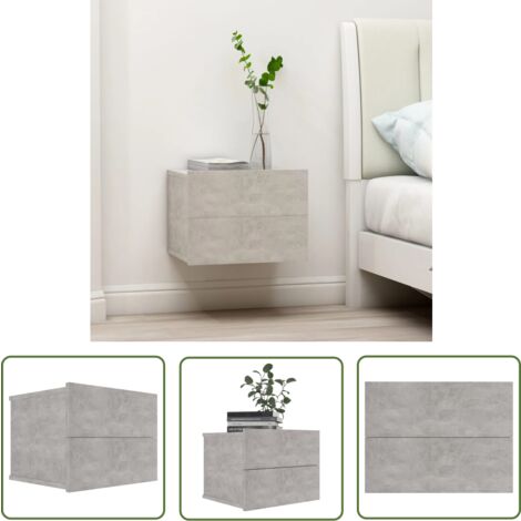 The Living Store Nachttisch Betongrau 40x30x30 cm Holzwerkstoff - Nachtisch - Nachttisch Grau - Beistelltisch - Wohnzimmerschreibtisch - Holzwerkstoff Tisch