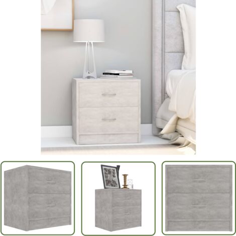 The Living Store Nachttisch Betongrau 40x30x40 cm Holzwerkstoff - Nachtisch - Nachttisch Grau - Beistelltisch - Wohnzimmerschreibtisch - Holzwerkstoff Tisch