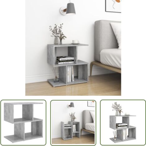 The Living Store Nachttisch Betongrau 50x30x51,5 cm Holzwerkstoff - Nachttisch - Beistelltisch - Wohnzimmermöbel - Grau - Holzmöbel