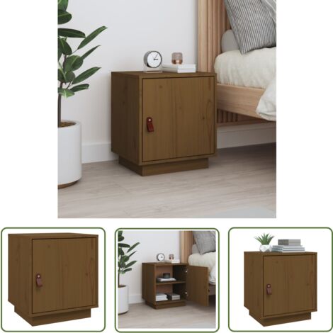 The Living Store Nachttisch Honigbraun 40x34x45 cm Massivholz Kiefer - Nachttisch - Holzmöbel - Kiefernholz - Wohnzimmerdeko - Schlafzimmereinrichtung