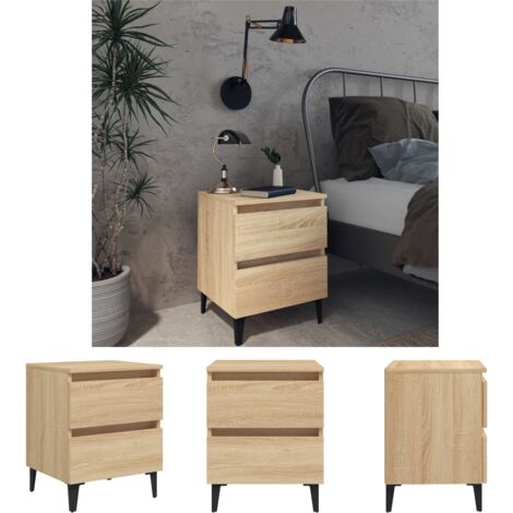 The Living Store - Nachttisch Sonoma-Eiche 40x35x50 cm Holzwerkstoff