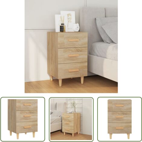 The Living Store Nachttisch Sonoma-Eiche 40x40x66 cm Holzwerkstoff - Nachttisch - Wohnzimmermöbel - Esszimmermöbel - Holzwerkstoff - Sonoma-Eiche