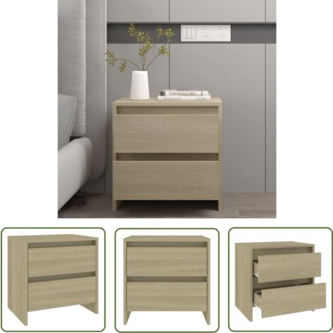 The Living Store Nachttisch Sonoma-Eiche 45x34,5x44,5 cm Holzwerkstoff - Nachttisch - Wohnzimmer Dekoration - Holzwerkstoff Möbel - Sonoma Eiche - Beistelltisch