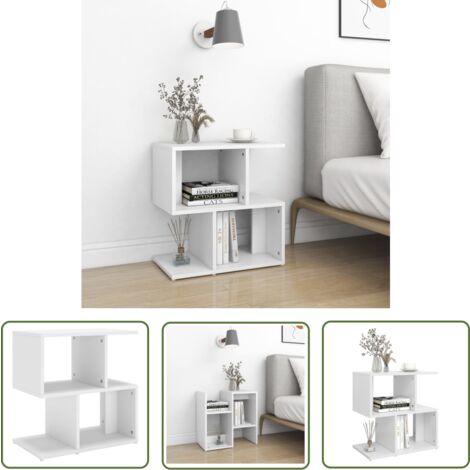 The Living Store Nachttisch Weiß 50x30x51,5 cm Holzwerkstoff - Nachttisch - Weißer Nachttisch - Holzmöbel - Wohnzimmer Möbel - Schlafzimmerschränke