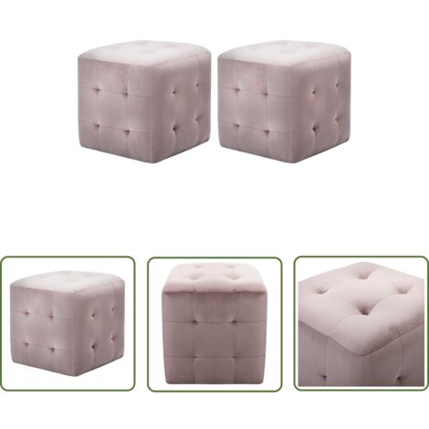 The Living Store Nachttische 2 Stk. Rosa 30x30x30 cm Samtstoff - Nachtkastje - Rosa Nachttisch - Samtcouch - Wohnzimmer Dekoration - Möbel Set