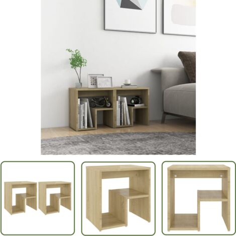 The Living Store Nachttische 2 Stk. Sonoma-Eiche 40x30x40 cm Holzwerkstoff - Nachttische - Holzwerkstoffe Möbel - Wohnzimmer Deko - Sideboard - Kommode