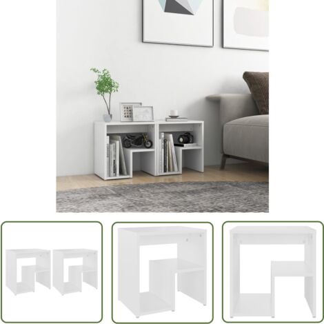 The Living Store Nachttische 2 Stk. Weiß 40x30x40 cm Holzwerkstoff - Nachttische - Wohnzimmer Deko - Holzwerkstoff Möbel - Weißer Nachttisch - Kommode