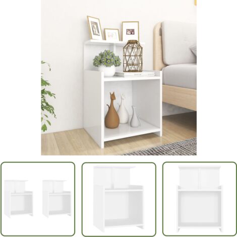 The Living Store Nachttische 2 Stk. Weiß 40x35x60 cm Holzwerkstoff - Nachttisch - Wohnzimmer Deko - Holz Sideboard - Weißer Nachtschrank - Kommode