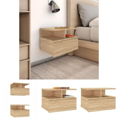 MAISON CHIC The Living Store Nachttische 2Stk. Hängend Sonoma-Eiche 40x31x27cm Holzwerkstoff - Nachttische