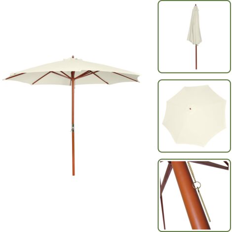 The Living Store Ombrellone 300x258 cm Bianco Sabbia - Ombrellone da patio
