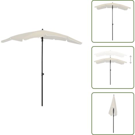 The Living Store Ombrellone da Giardino con Palo 200x130 cm Sabbia - Ombrellone da patio