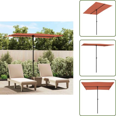 The Living Store Ombrellone da Giardino Palo in Alluminio 2x1,5 m Terracotta - Ombrellone in alluminio