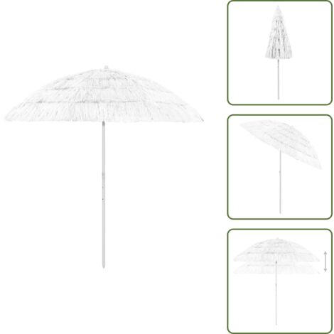 The Living Store Ombrellone da Spiaggia Hawaii Bianco 240 cm - Ombrellone hawaii
