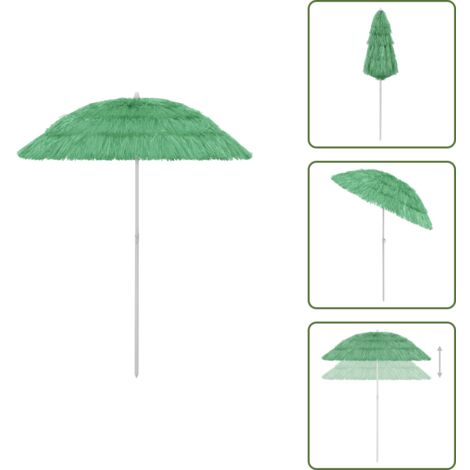 The Living Store Ombrellone da Spiaggia Hawaii Verde 180 cm - Ombrellone hawaii