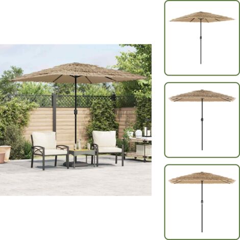 The Living Store Ombrellone Giardino con Palo in Acciaio Marrone 248x248x248 cm - Protezione dal sole