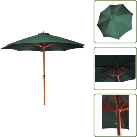The Living Store Ombrellone Verde 258 cm - Ombrellone verde
