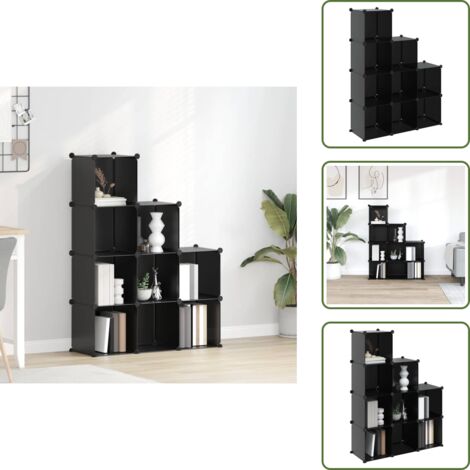 The Living Store Organizzatore Portaoggetti con 9 Cubi Nero in PP - Cubi modulari