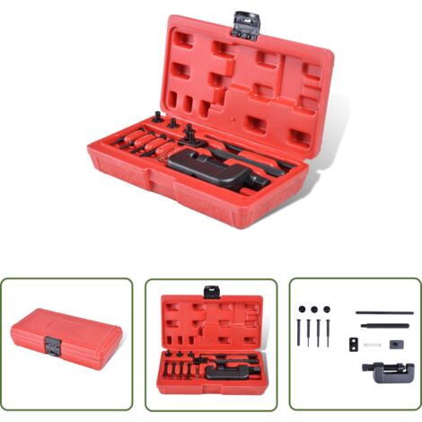 The Living Store Outil universel de rivet pour moto/auto VTT - Ensemble Outil Chaine - Outil Fendeur Chaine - Outil Rivet Chaine - Réparation Chaine Moto - Outil Mécanique Voiture