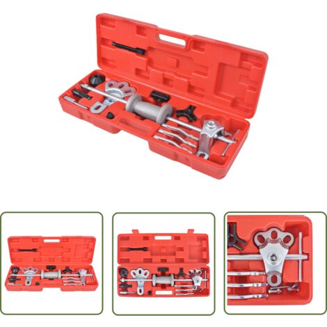 The Living Store Outils de voiture coulissants à 9 voies 17 pcs - Outil Automobile - Extracteur De Marteau - Outil Mécanique - Kit D'outils - Accessoire Auto