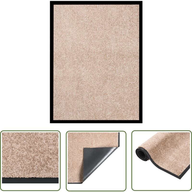 Paillasson Beige 60x80 cm - Tapis D'entrée - Paillasson - Porte D'entrée - Tapis Intérieur - Tapis Extérieur - The Living Store