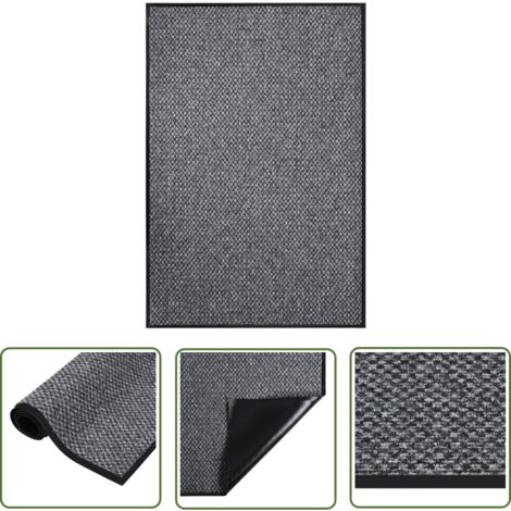The Living Store Paillasson Gris 80x120 cm - Tapis D'entrée - Paillasson Intérieur - Paillasson Extérieur - Tapis Absorbant - Tapis Antidérapant